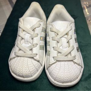Adidas kids toddler girl white/Silver ortholite